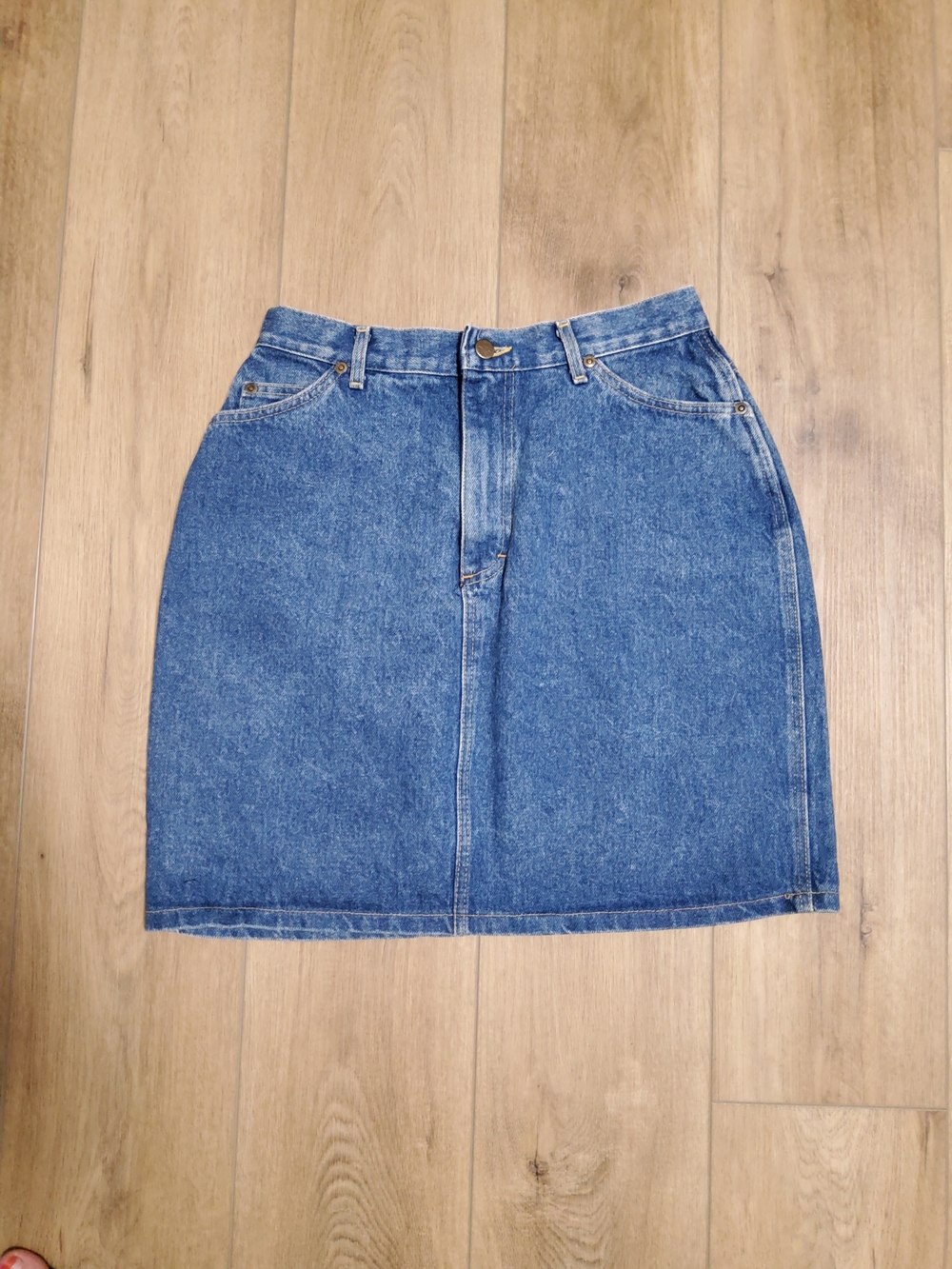 Vintage 90s Lee Classic Blue Denim Midi Skirt